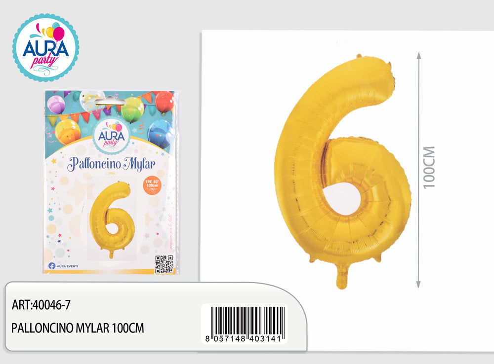 40inch mylar balloons n.6 gold