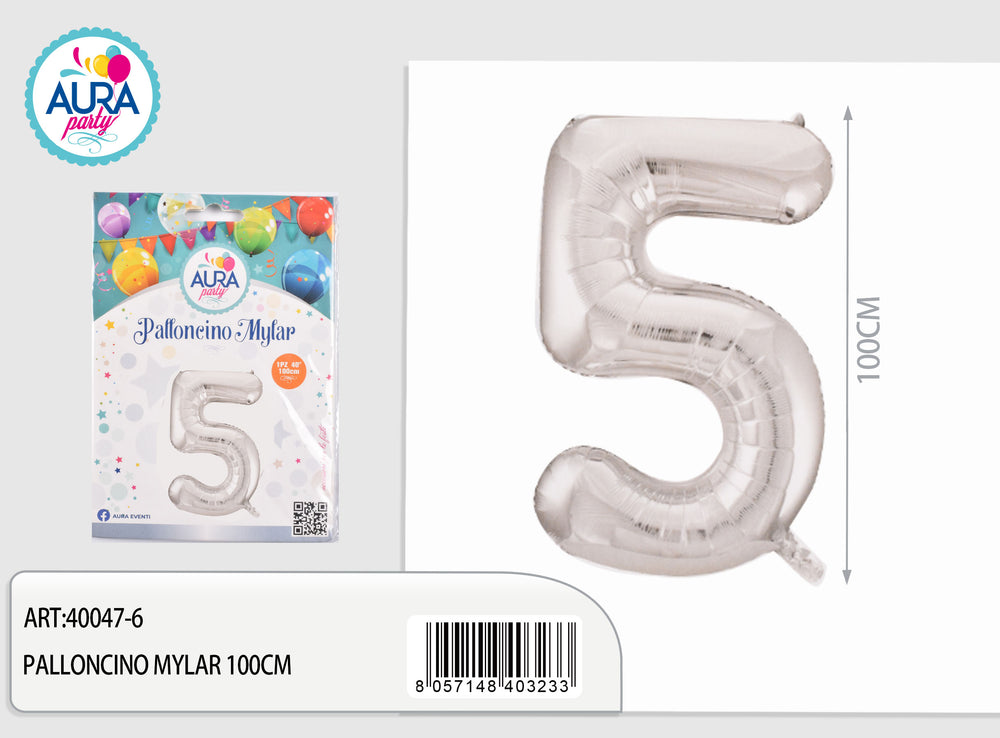 40 inch mylar balloons n.5 silver