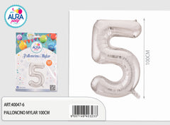 palloncini mylar 40 inch n.5 argento