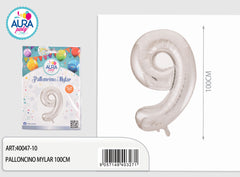 palloncini mylar 40inch n.9 argento