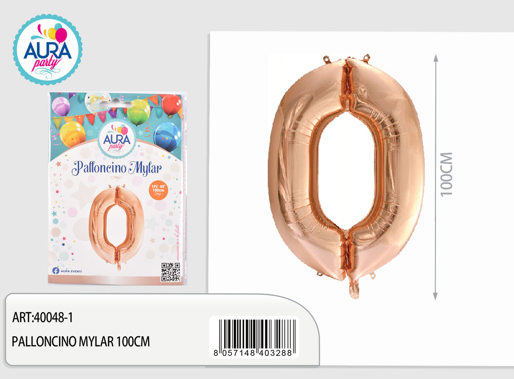 Palloncino mylar 40inch/1m n.0 rosa gold