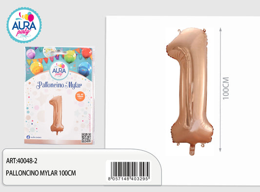 palloncini mylar 40inch n.1 rosa gold