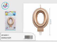 metallic gold birthday candle 0