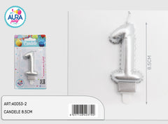 10th metallic silver birthday candle