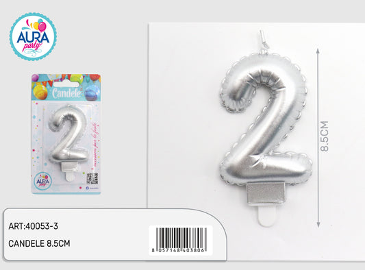candelina compleanno in argento metalizzato 2