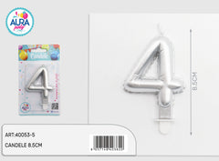 13th metallic silver birthday candle