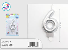 15th metallic silver birthday candle