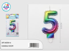 multicolored birthday candle 5