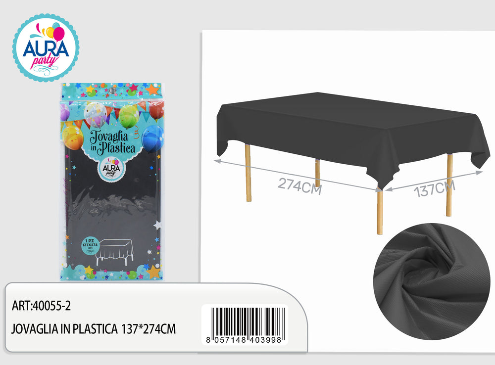 Black tablecloth 137x274cm