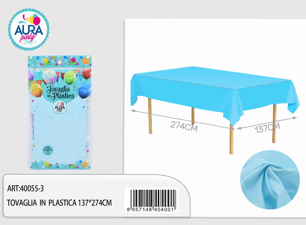Light blue tablecloth 137x274cm