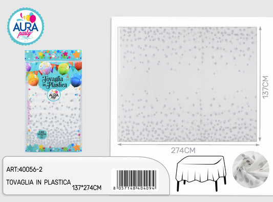 Tovaglia per tavolo 137x274cm bianco argento