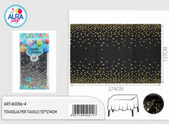 Black and gold tablecloth 137x274cm