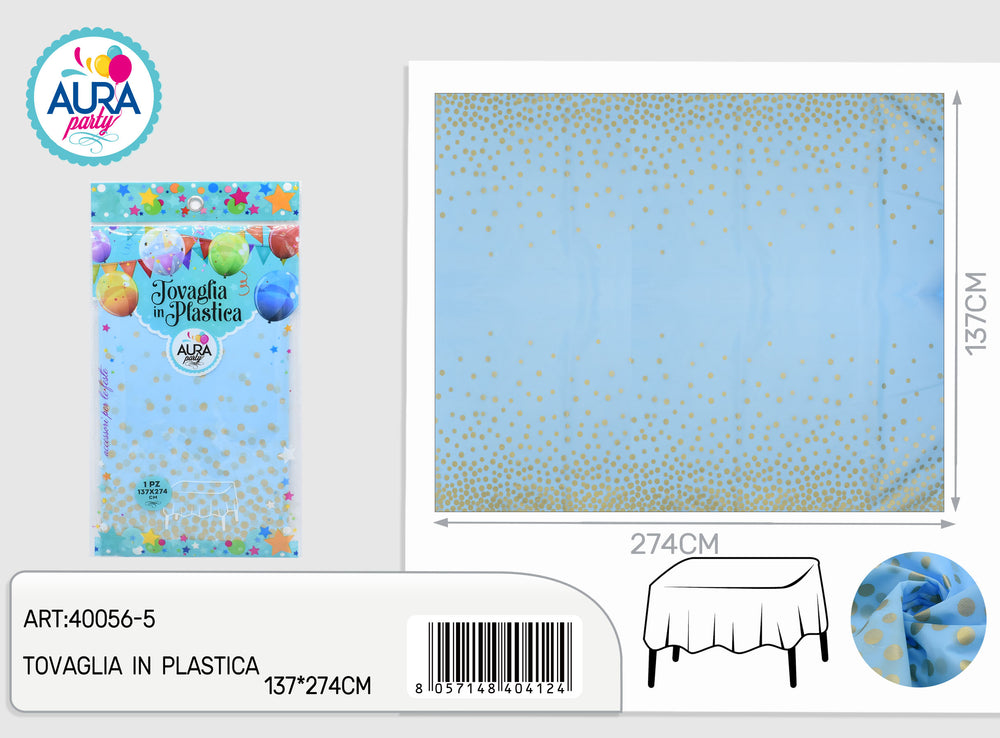 Light blue tablecloth 137x274cm