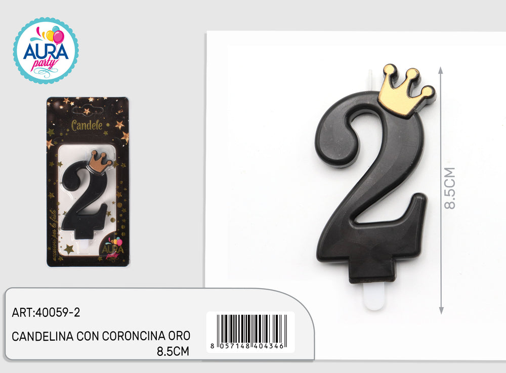 black candle with gold crown 2