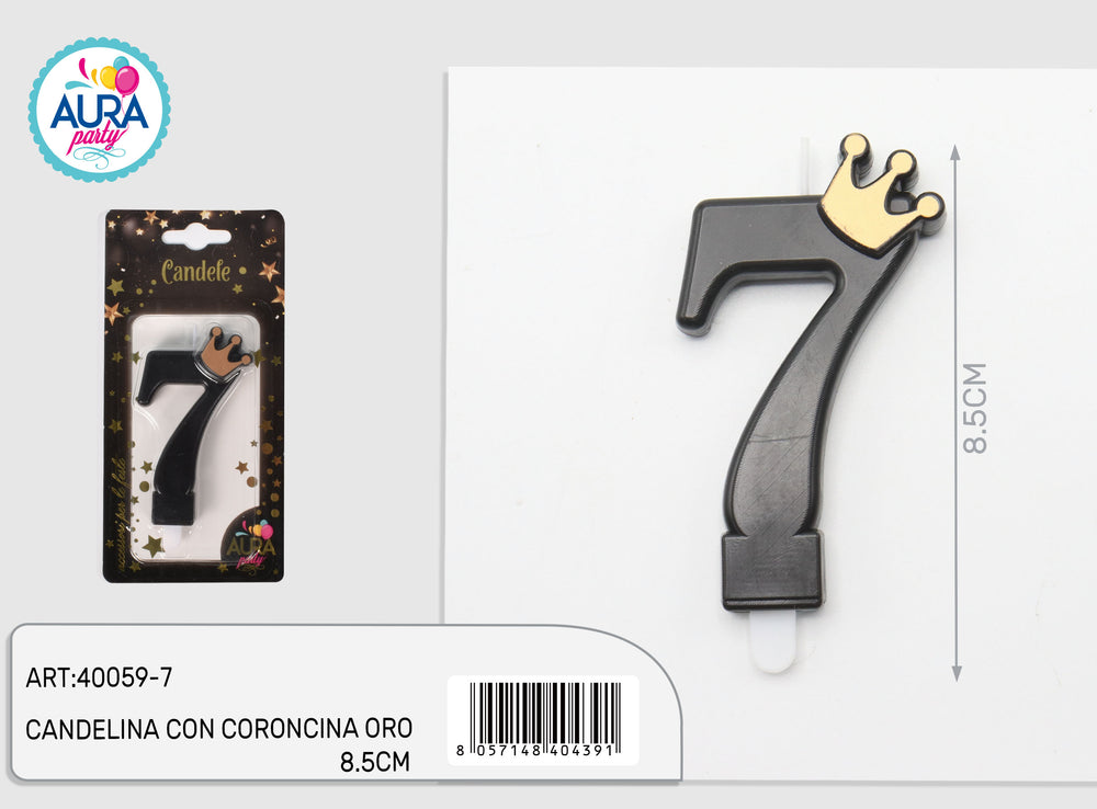 black candle with gold crown 7