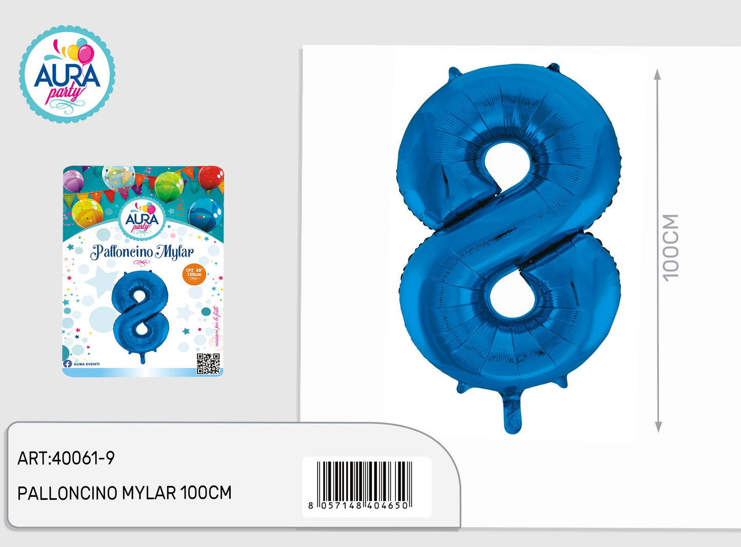palloncini mylar 40inch blu 8