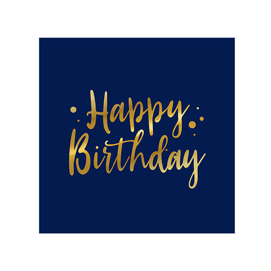 16 tovaglioli 33x34cm happy birthday blu