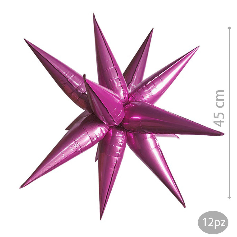 fuchsia star-shaped foil balloon