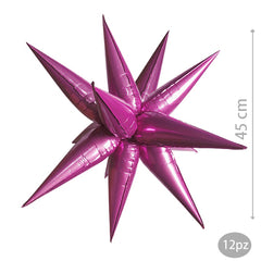 fuchsia star-shaped foil balloon