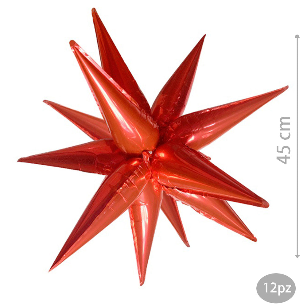 red star-shaped foil balloon
