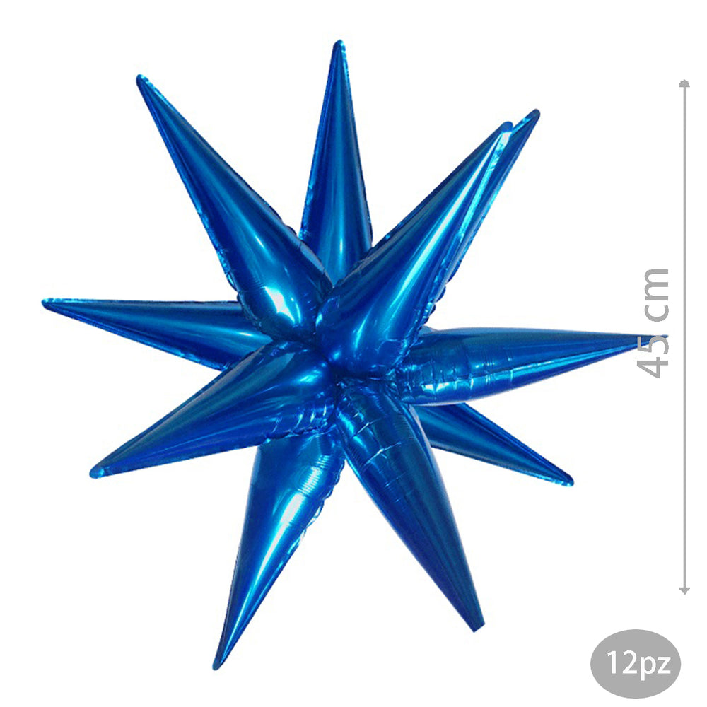 blue star-shaped foil balloon