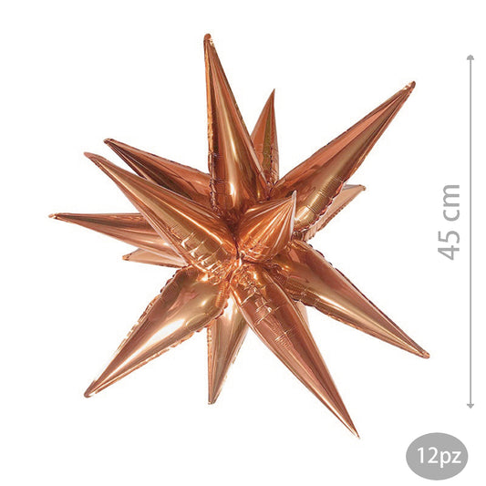 palloncino foil forma stella rosa gold