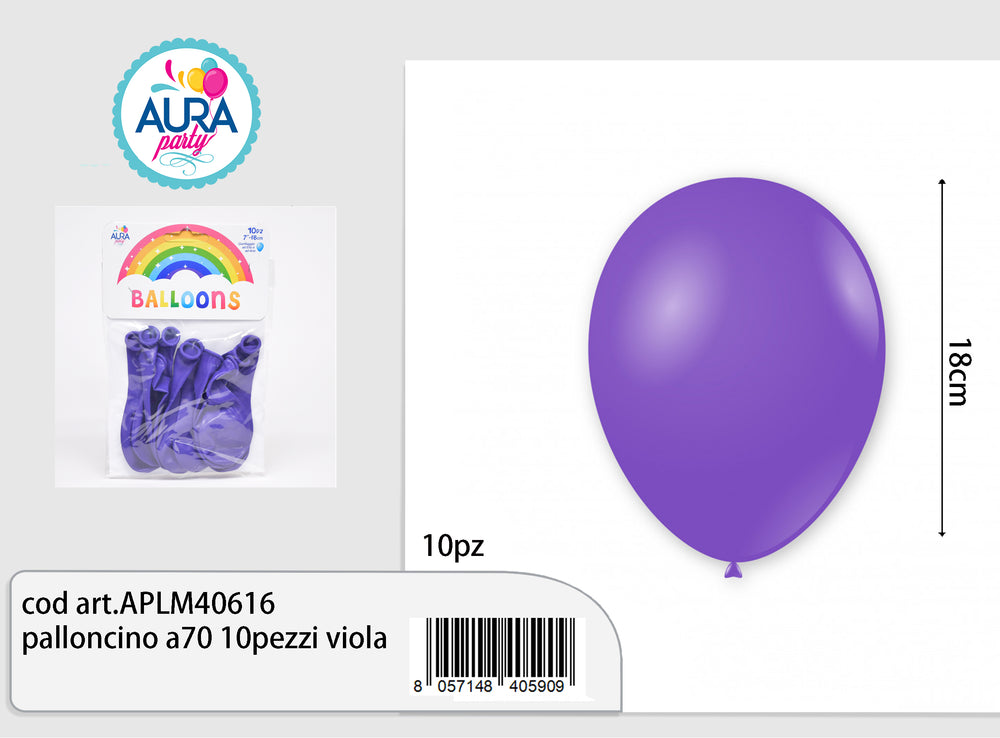 Palloncino 7inch/19cm 10pezzi viola