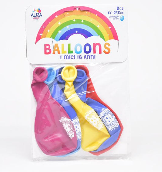 palloncini g90 6 pz "i miei 18 anni"
