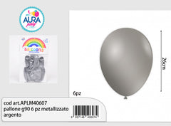 G90 ball 6 pcs metallic silver