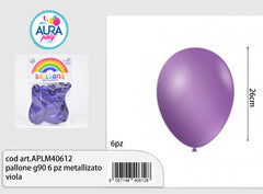 pallone g90 6 pz metallizato viola