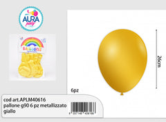 G90 ball 6 pcs metallic yellow