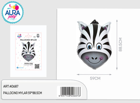 palloncino foil zebra 59x88,5cm
