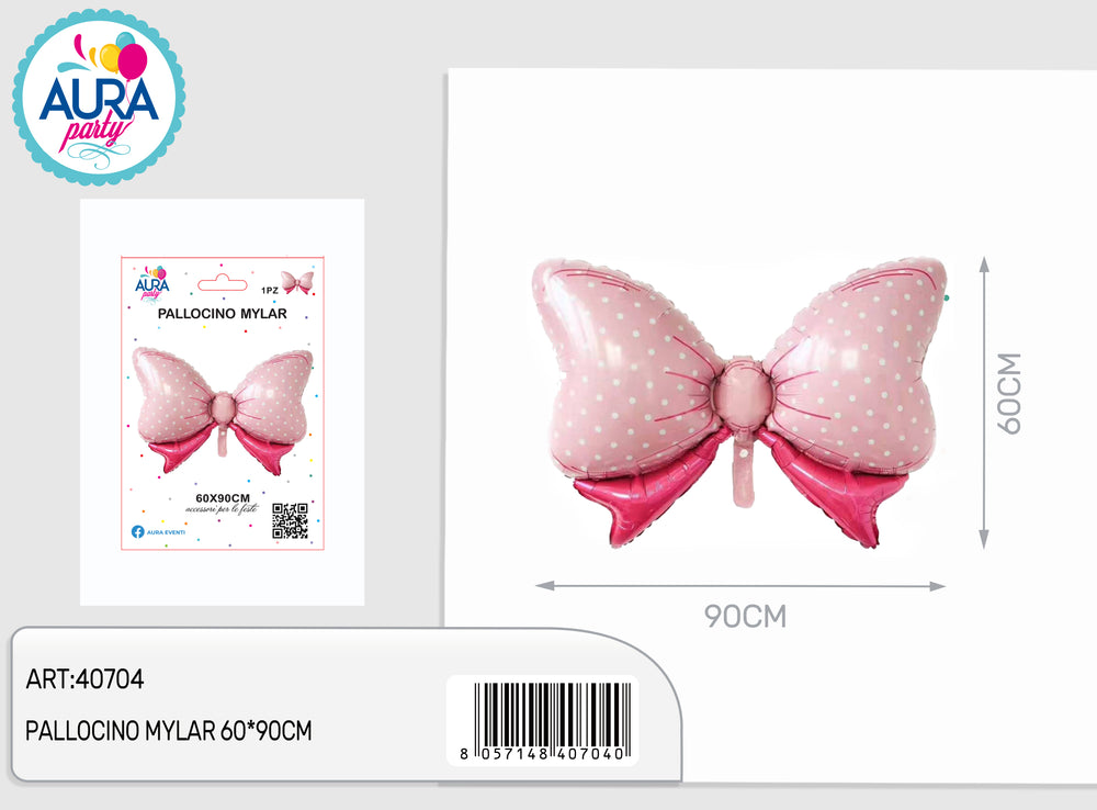 60x90cm pink bow foil balloon