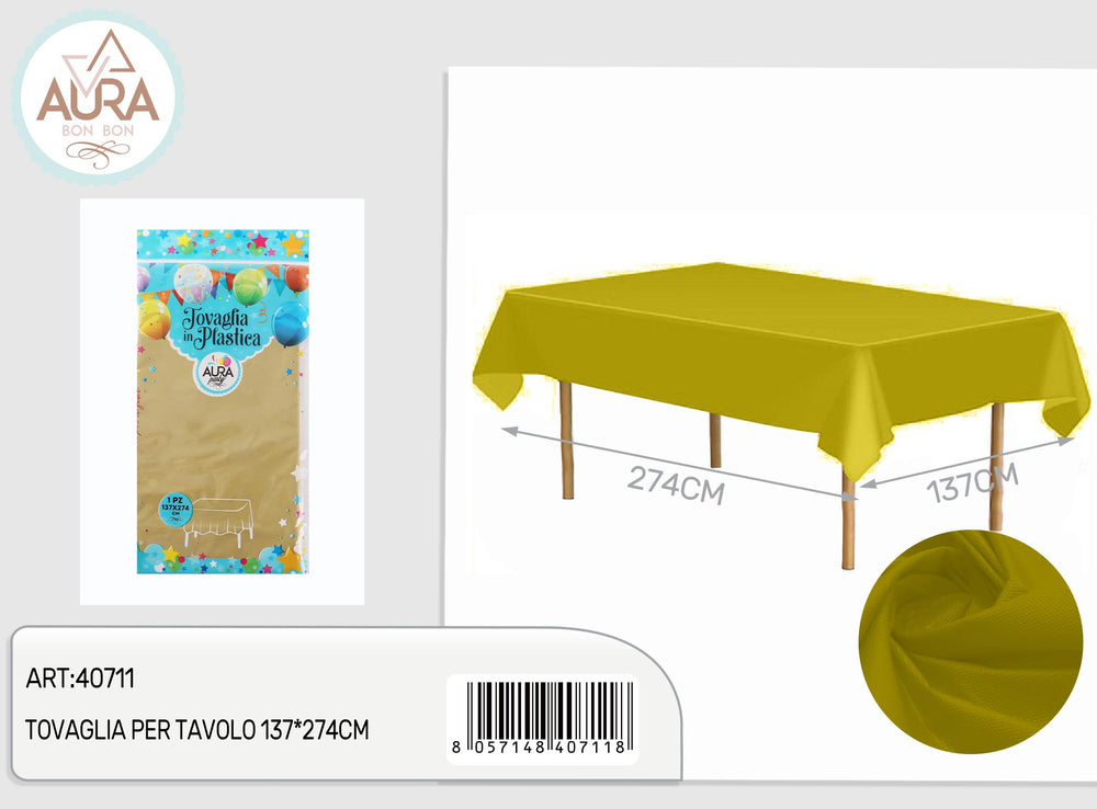 Gold tablecloth 137x274cm