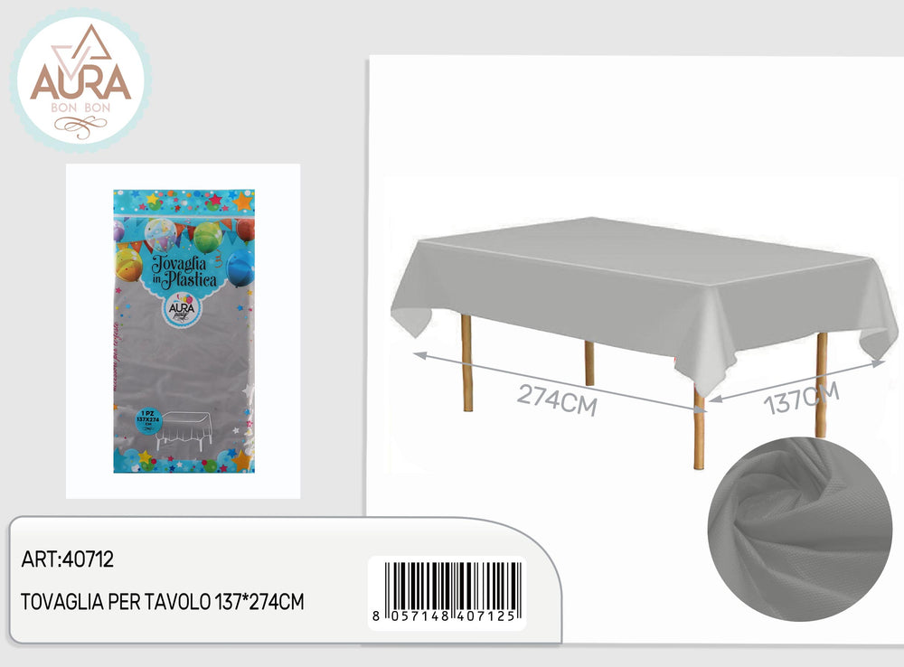 Tablecloth for 137x274cm silver table