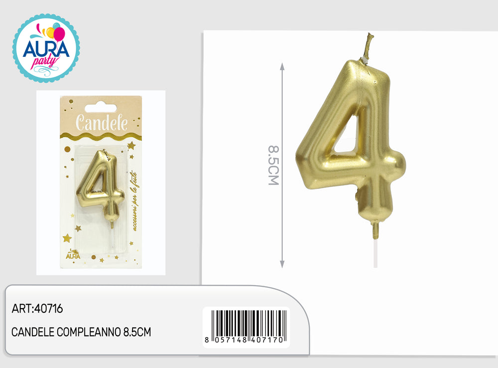 8.5cm gold birthday candles 4