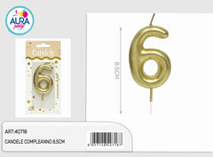 Candele compleanno 8.5cm oro 6