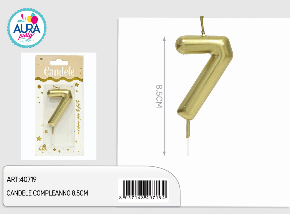8.5cm gold birthday candles 7