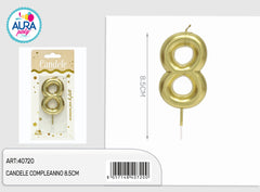 candele compleanno 8.5cm oro 8