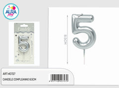 candele compleanno 8.5cm argento 5