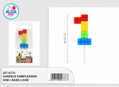 candele compleanno 1 multicolore 12,5cm