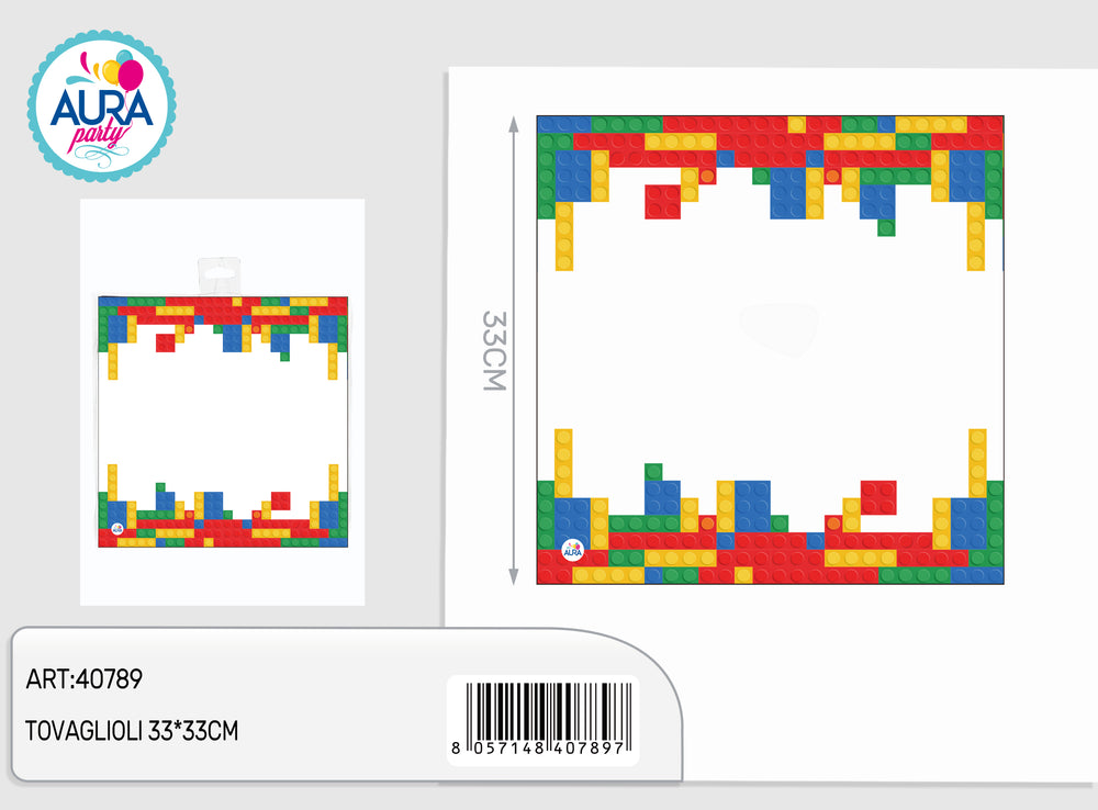 33x33cm multicolored block napkins