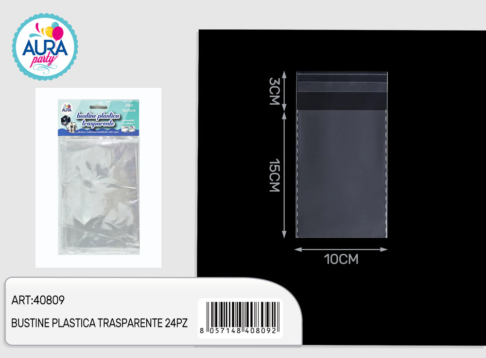 Bustine plastica trasparente 10pz 10x15cm