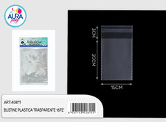 Bustine plastica trasparente 16pz 15x20cm