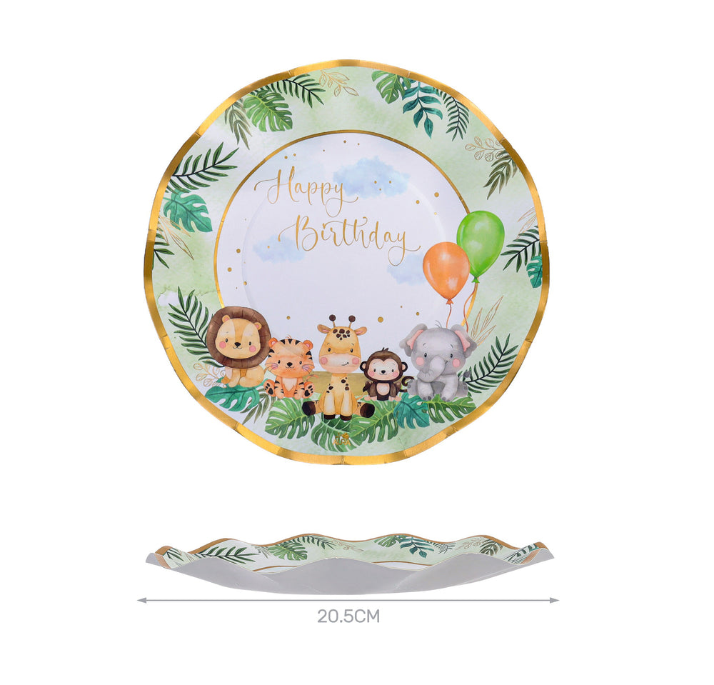 Piatti piani Party Jungle 20,5cm 8pz