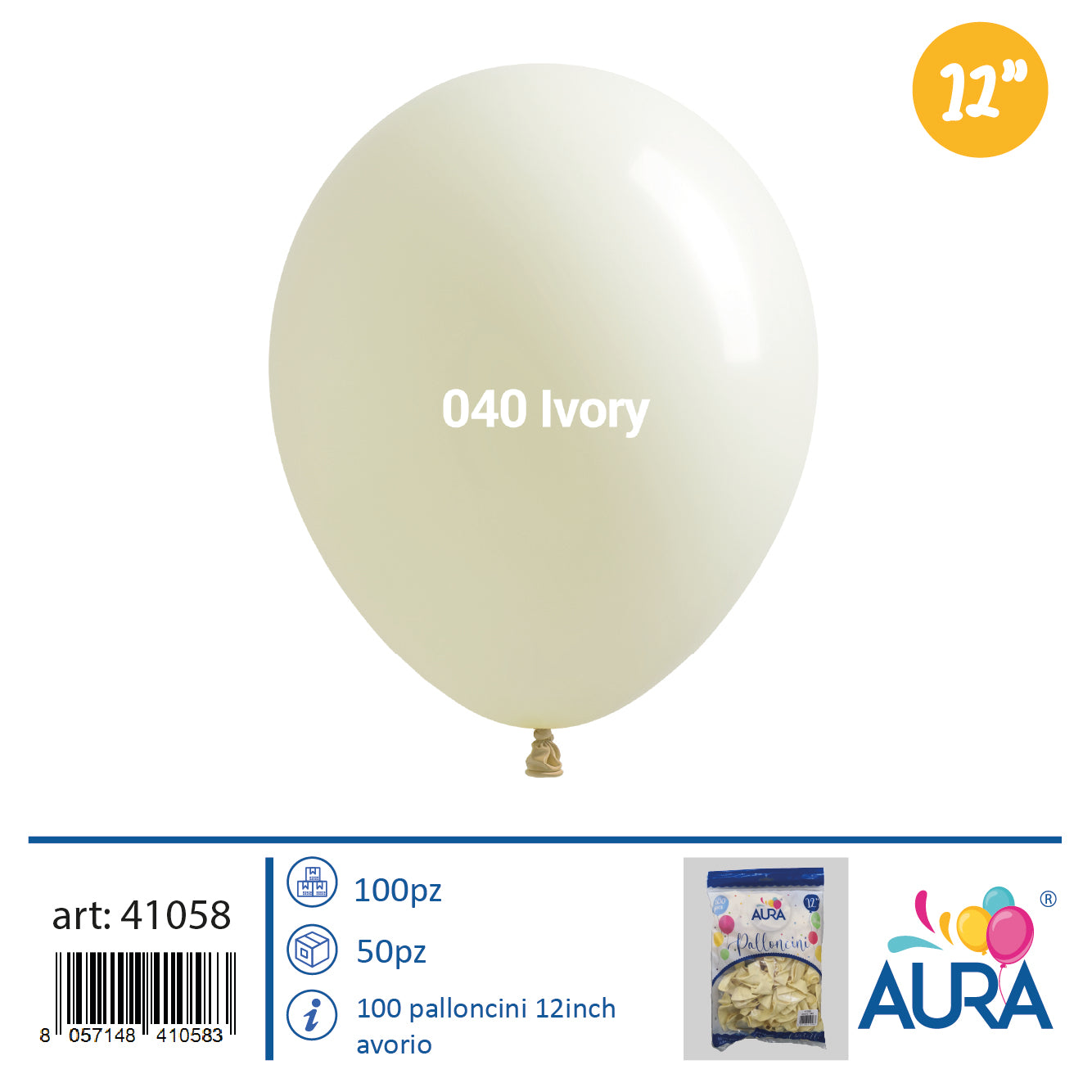 12 inch ivory balloons 100pcs