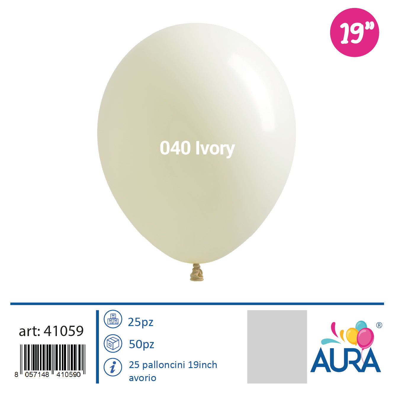 19 inch ivory balloons 25pcs