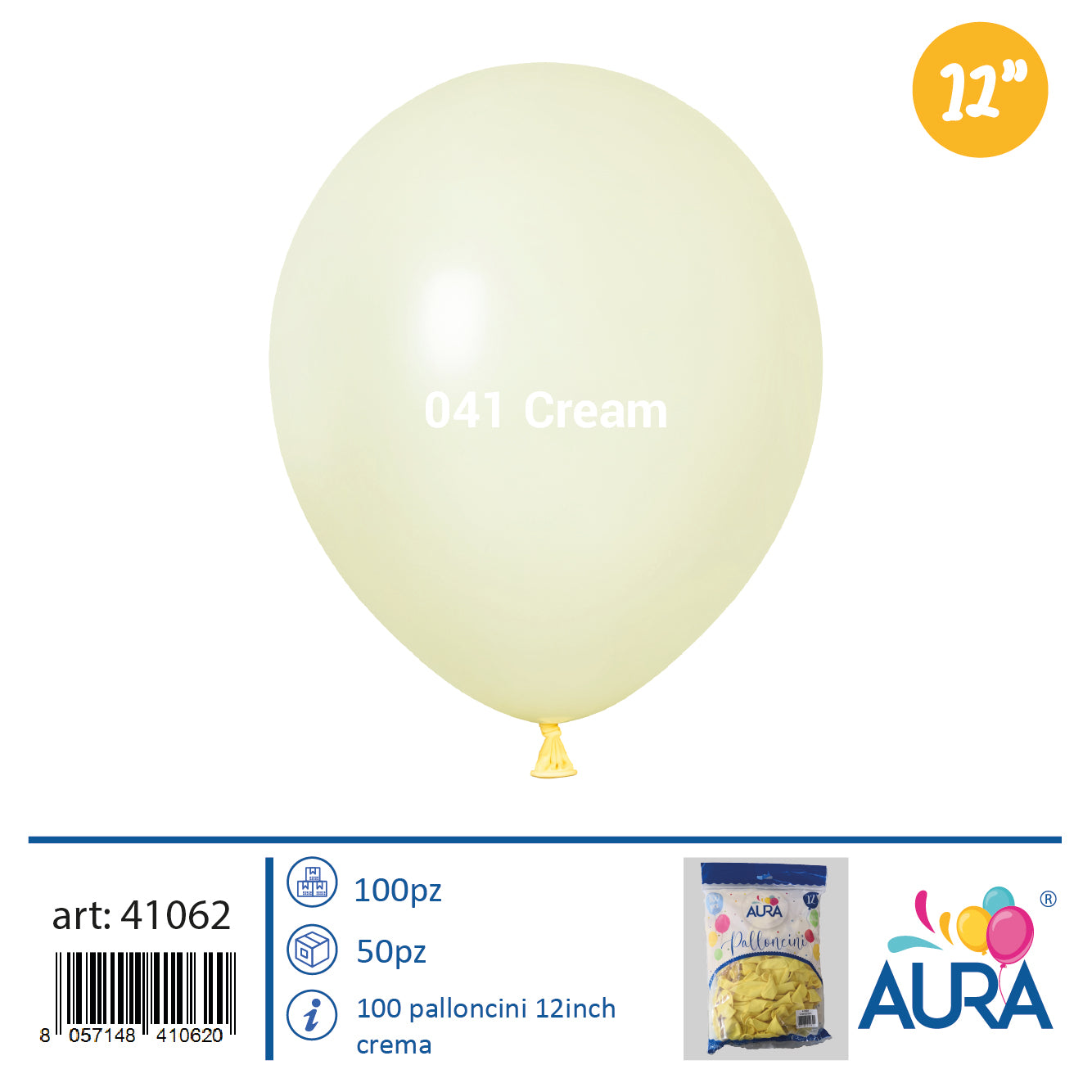 12 inch cream balloons 100pcs
