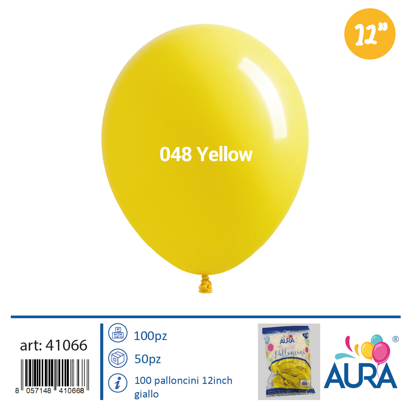 Palloncini 12 inch giallo 100pz