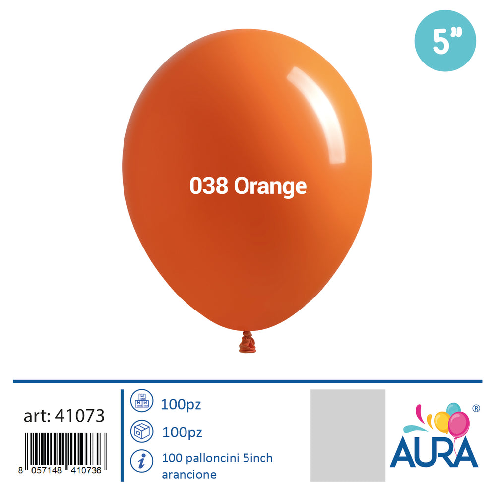 Palloncini in Lattice Pastello Arancione 5" (13 cm) – Aura, 100 pz